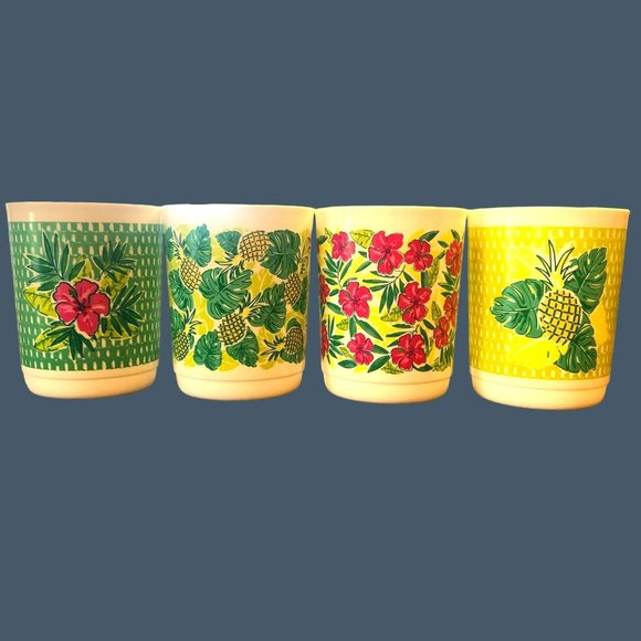 Tupperware Other - Tupperware Coffee Mug 11 oz Set of 4 Tropical Glamour NWOT Floral